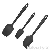 Set 3 Silicone Spatula-600°F Heat-Resistant Non-Stick Silicone Spatulas with Stainless Steel Core(Black) - B07D56K1KT